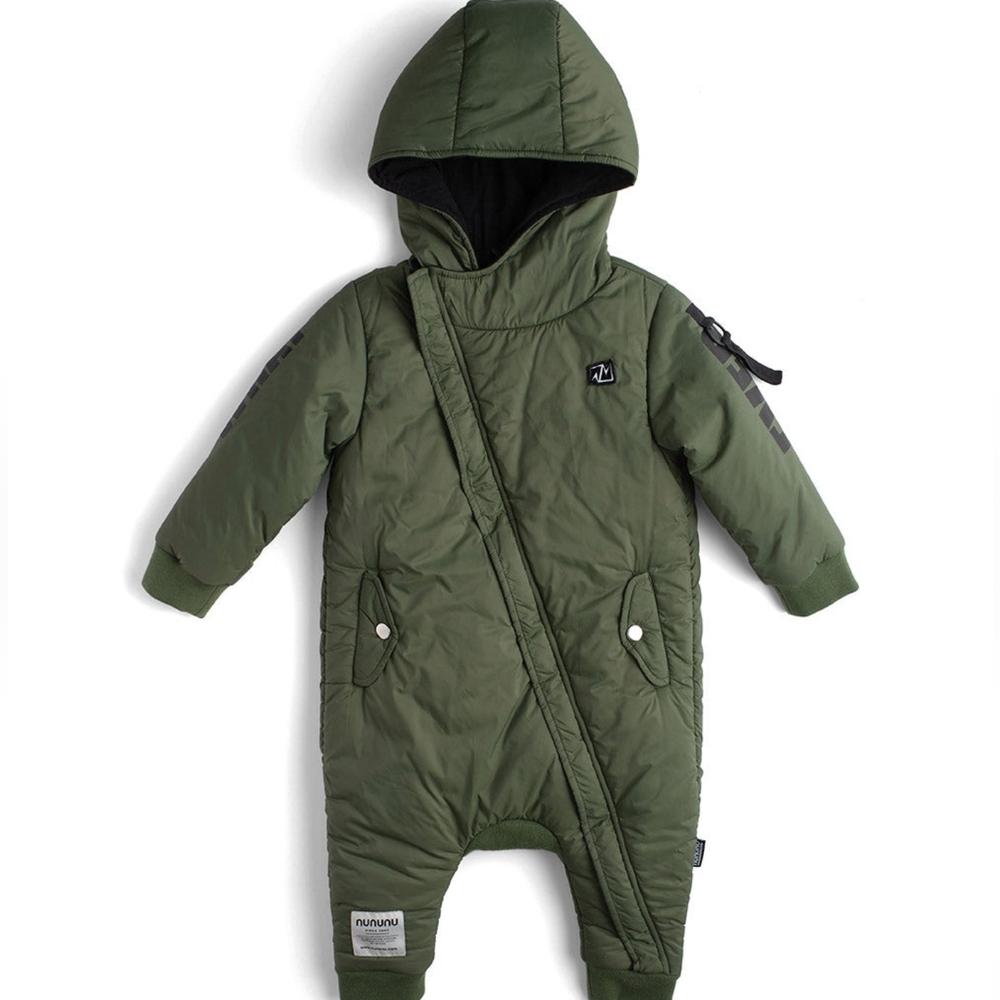 NWT Nununu Olive Green Puffy Baby Snowsuit | Infant Size 12-18 Months